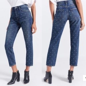 Current Elliot Vintage Studded High Waist Crop 28